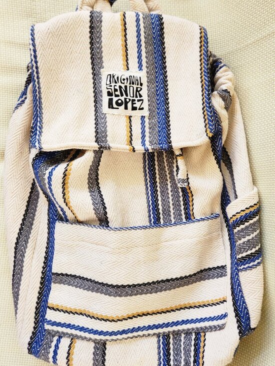 Senor Lopez Other - Original Senor Lopez Baja Backpack Striped Mexican Hippie Boho Beach Bag Recycle
